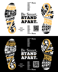 Be Smart, Stand Apart Carpet Decals - with Custom Branding - English (10/Pack)